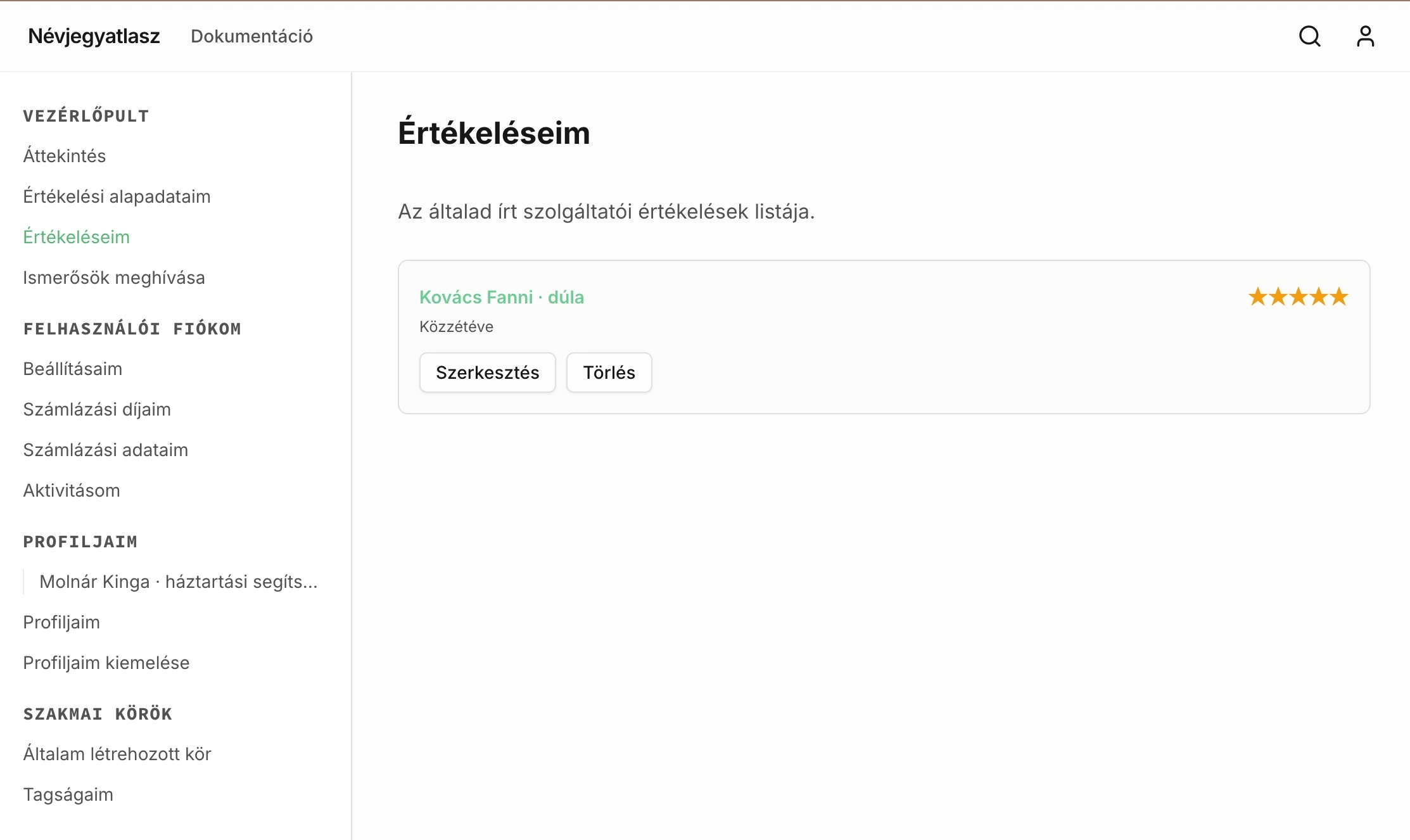 Értékeléseim