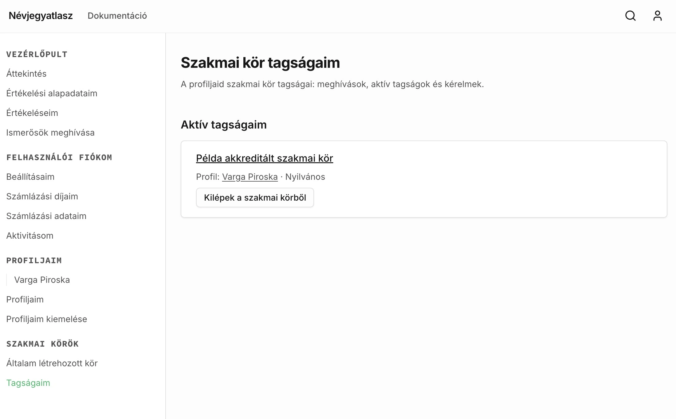 Szakmai kör tagságaim